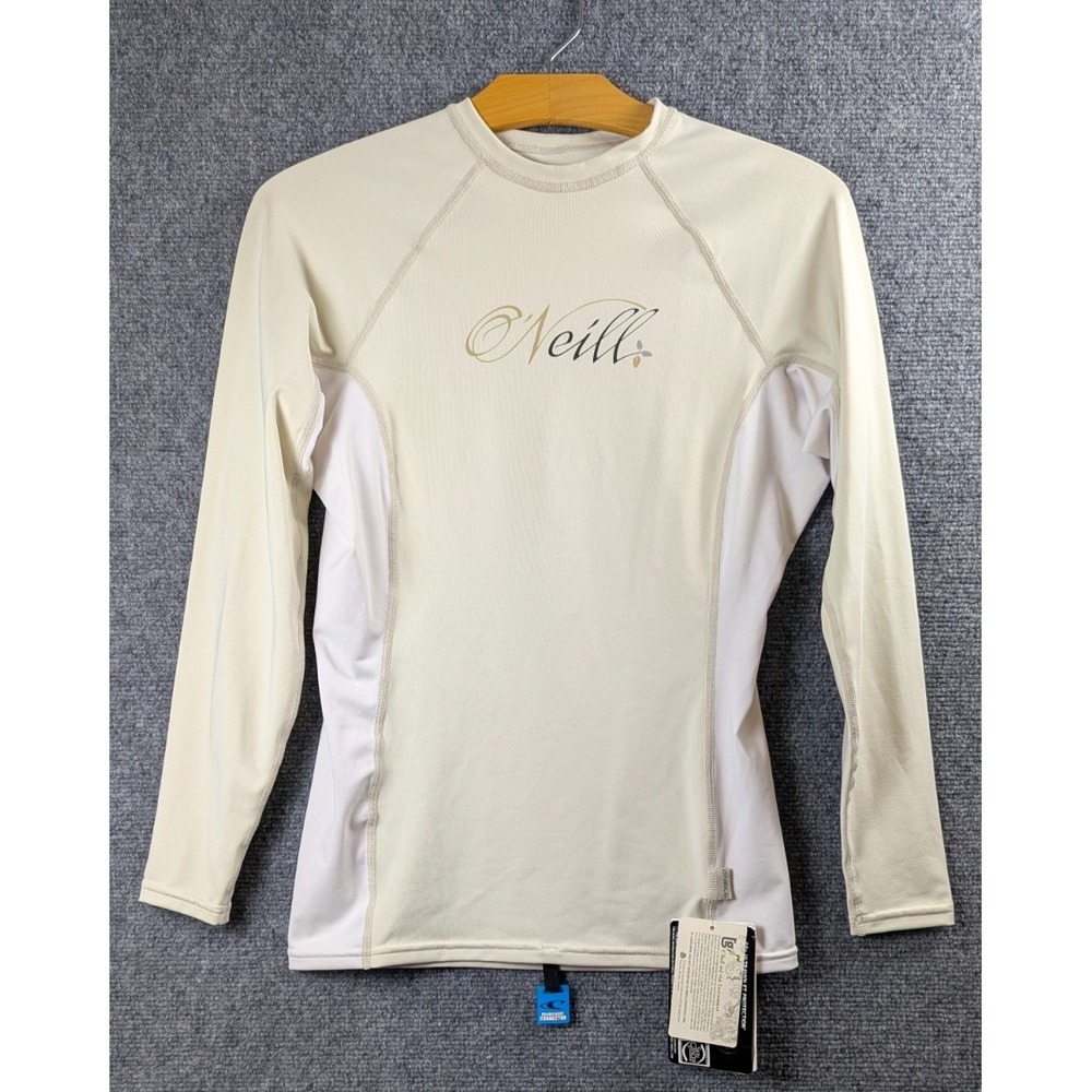 O'Neill Skins Series UPF 50+ Long Sleeve Rash Guard Shirt Bone White Women's Med